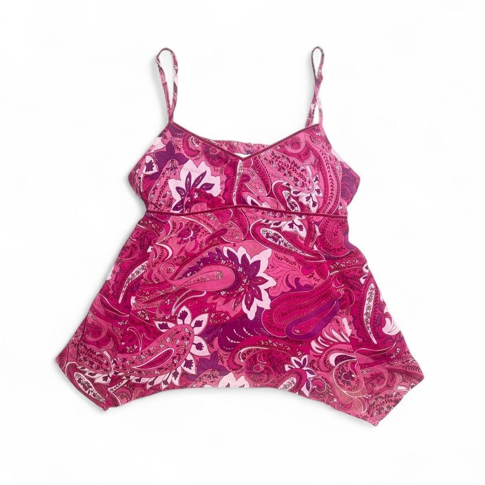 Pink Paisley babydoll flowy tank‎ top